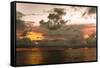 Sunset in Filiteyo, Maldives-Fran?oise Gaujour-Framed Stretched Canvas