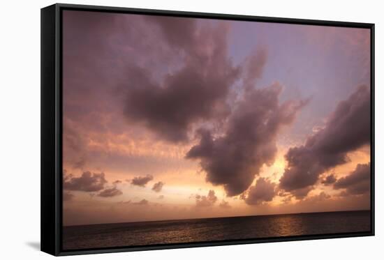 Sunset in Filiteyo, Maldives-Fran?oise Gaujour-Framed Stretched Canvas