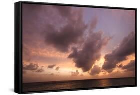 Sunset in Filiteyo, Maldives-Fran?oise Gaujour-Framed Stretched Canvas