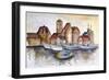 Sunset in Fishing Town-vilax-Framed Art Print