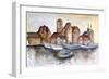 Sunset in Fishing Town-vilax-Framed Art Print