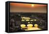 Sunset in Florence-Giuseppe Torre-Framed Stretched Canvas