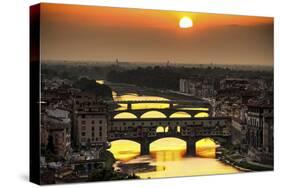 Sunset in Florence-Giuseppe Torre-Stretched Canvas