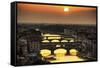 Sunset in Florence-Giuseppe Torre-Framed Stretched Canvas