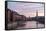 Sunset in Hamburg, German City. Speicherstadt District-romrodinka-Framed Stretched Canvas