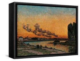 Sunset in Ivry-Jean-Baptiste-Armand Guillaumin-Framed Stretched Canvas