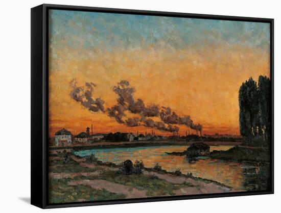Sunset in Ivry-Jean-Baptiste-Armand Guillaumin-Framed Stretched Canvas