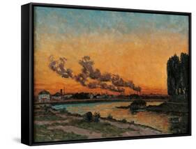 Sunset in Ivry-Jean-Baptiste-Armand Guillaumin-Framed Stretched Canvas