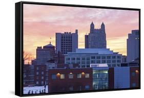 Sunset in Kansas City-benkrut-Framed Stretched Canvas