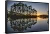 Sunset in Long Pine Area of Everglades NP-Terry Eggers-Framed Stretched Canvas
