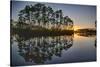 Sunset in Long Pine Area of Everglades NP-Terry Eggers-Stretched Canvas