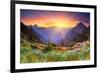 Sunset in Mountain Landscape-null-Framed Premium Giclee Print