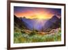 Sunset in Mountain Landscape-null-Framed Premium Giclee Print