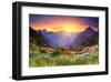 Sunset in Mountain Landscape-null-Framed Art Print