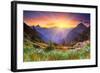 Sunset in Mountain Landscape-null-Framed Art Print