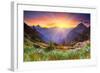 Sunset in Mountain Landscape-null-Framed Art Print