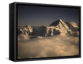 Sunset in Nepal-Michael Brown-Framed Stretched Canvas