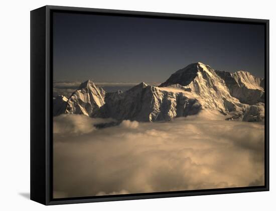 Sunset in Nepal-Michael Brown-Framed Stretched Canvas