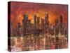 Sunset in New York-Luigi Florio-Stretched Canvas