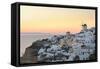 Sunset in Oia, Santorini, Cyclades, Greeced-Katja Kreder-Framed Stretched Canvas