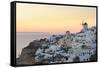 Sunset in Oia, Santorini, Cyclades, Greeced-Katja Kreder-Framed Stretched Canvas