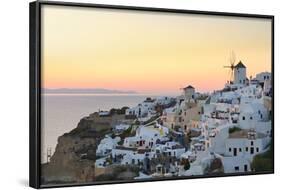 Sunset in Oia, Santorini, Cyclades, Greeced-Katja Kreder-Framed Photographic Print