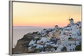 Sunset in Oia, Santorini, Cyclades, Greeced-Katja Kreder-Framed Photographic Print