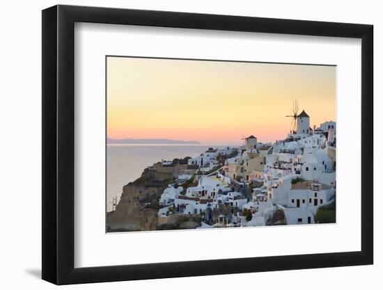 Sunset in Oia, Santorini, Cyclades, Greeced-Katja Kreder-Framed Photographic Print