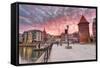 Sunset in Old Town of Gdansk at Motlawa River, Poland-Patryk Kosmider-Framed Stretched Canvas