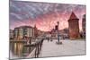 Sunset in Old Town of Gdansk at Motlawa River, Poland-Patryk Kosmider-Mounted Photographic Print