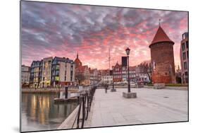 Sunset in Old Town of Gdansk at Motlawa River, Poland-Patryk Kosmider-Mounted Photographic Print