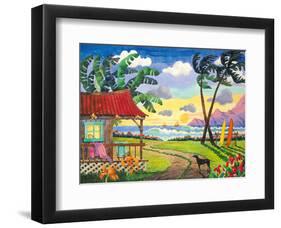 Sunset in Paradise - Tropical Beach - Hawaii - Hawaiian Islands-Robin Wethe Altman-Framed Art Print