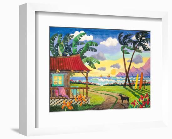 Sunset in Paradise - Tropical Beach - Hawaii - Hawaiian Islands-Robin Wethe Altman-Framed Art Print