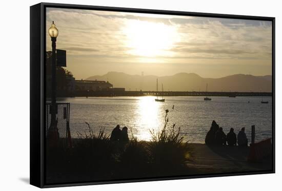 Sunset in San Francisco Bay, California-Anna Miller-Framed Stretched Canvas