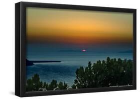 Sunset in Santorini Greece-null-Framed Poster