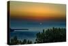 Sunset in Santorini Greece-null-Stretched Canvas