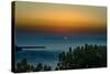 Sunset in Santorini Greece-null-Stretched Canvas