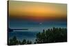 Sunset in Santorini Greece-null-Stretched Canvas