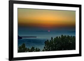 Sunset in Santorini Greece-null-Framed Photo