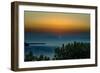 Sunset in Santorini Greece-null-Framed Photo