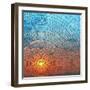 Sunset In Sea-Vertyr-Framed Art Print