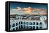 Sunset in Sucre over the Rooftop of the Convent of San Felipe Neri-Alex Saberi-Framed Stretched Canvas