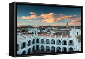 Sunset in Sucre over the Rooftop of the Convent of San Felipe Neri-Alex Saberi-Framed Stretched Canvas