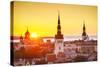 Sunset in Tallinn, Estonia at the Old City.-SeanPavonePhoto-Stretched Canvas