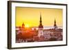 Sunset in Tallinn, Estonia at the Old City.-SeanPavonePhoto-Framed Photographic Print