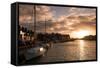 Sunset in the Harbour at Weymouth, Dorset England UK-Tracey Whitefoot-Framed Stretched Canvas