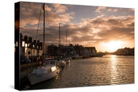 Sunset in the Harbour at Weymouth, Dorset England UK-Tracey Whitefoot-Stretched Canvas