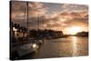 Sunset in the Harbour at Weymouth, Dorset England UK-Tracey Whitefoot-Stretched Canvas