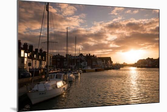 Sunset in the Harbour at Weymouth, Dorset England UK-Tracey Whitefoot-Mounted Photographic Print