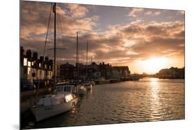 Sunset in the Harbour at Weymouth, Dorset England UK-Tracey Whitefoot-Mounted Photographic Print